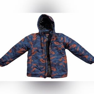 Pulse Youth Medium 12/14 Jacket Orange/Blue Camouflage Hooded Jacket